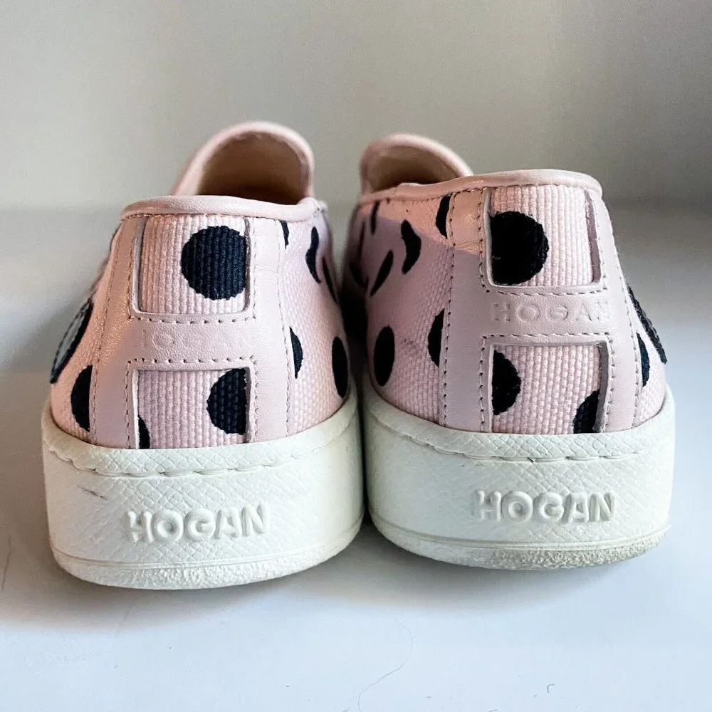 Hogan X Katie Grand Pink Polka Dot Slip on Sneakers 37 Italy